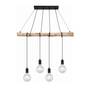 4-Flammige Pendelleuchte Eucalyptus Massivholz Eisen Schwarz 1