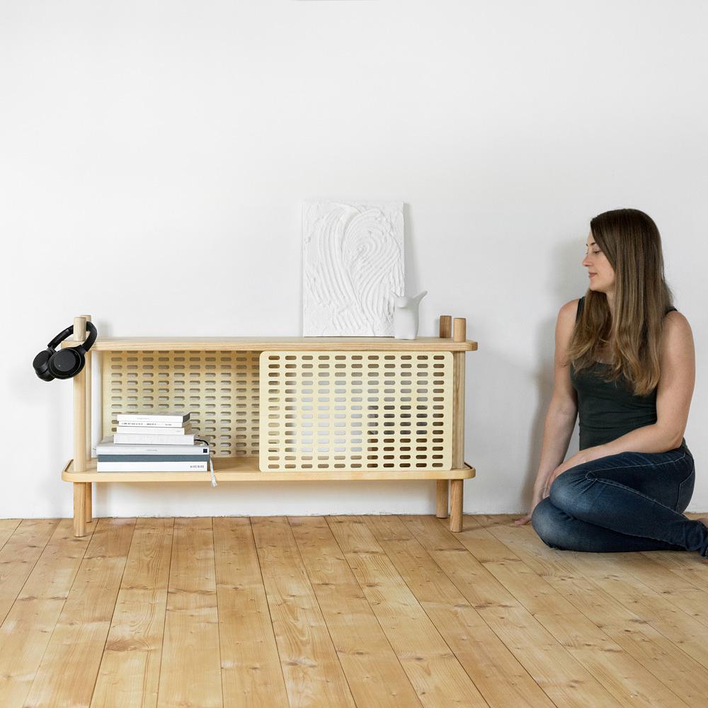 Brilliant 1 Shelf Ash Wood Brown 5