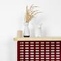 Brilliant 2 Shelf Ash Wood Red Plexiglass 2