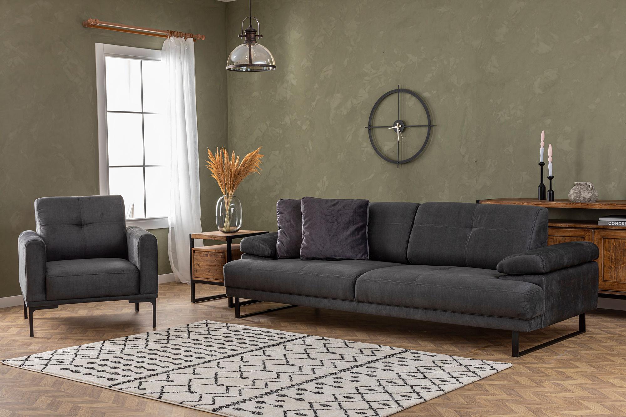 Mustang Armchair Dark Grey 3