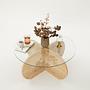 Bubble Coffee Table Safety Glass Oak Ø75cm 6