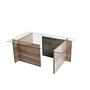 New Escape Coffee table Safety glass Walnut brown 7