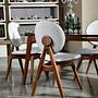 2x Sedia Touch impiallacciatura di legno lino crema 6