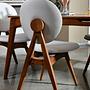 2x Touch Chair Wood Veneer Linen Cream 4