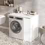 Washing machine cabinet with shelf White 94.5cm x 88.3cm 0