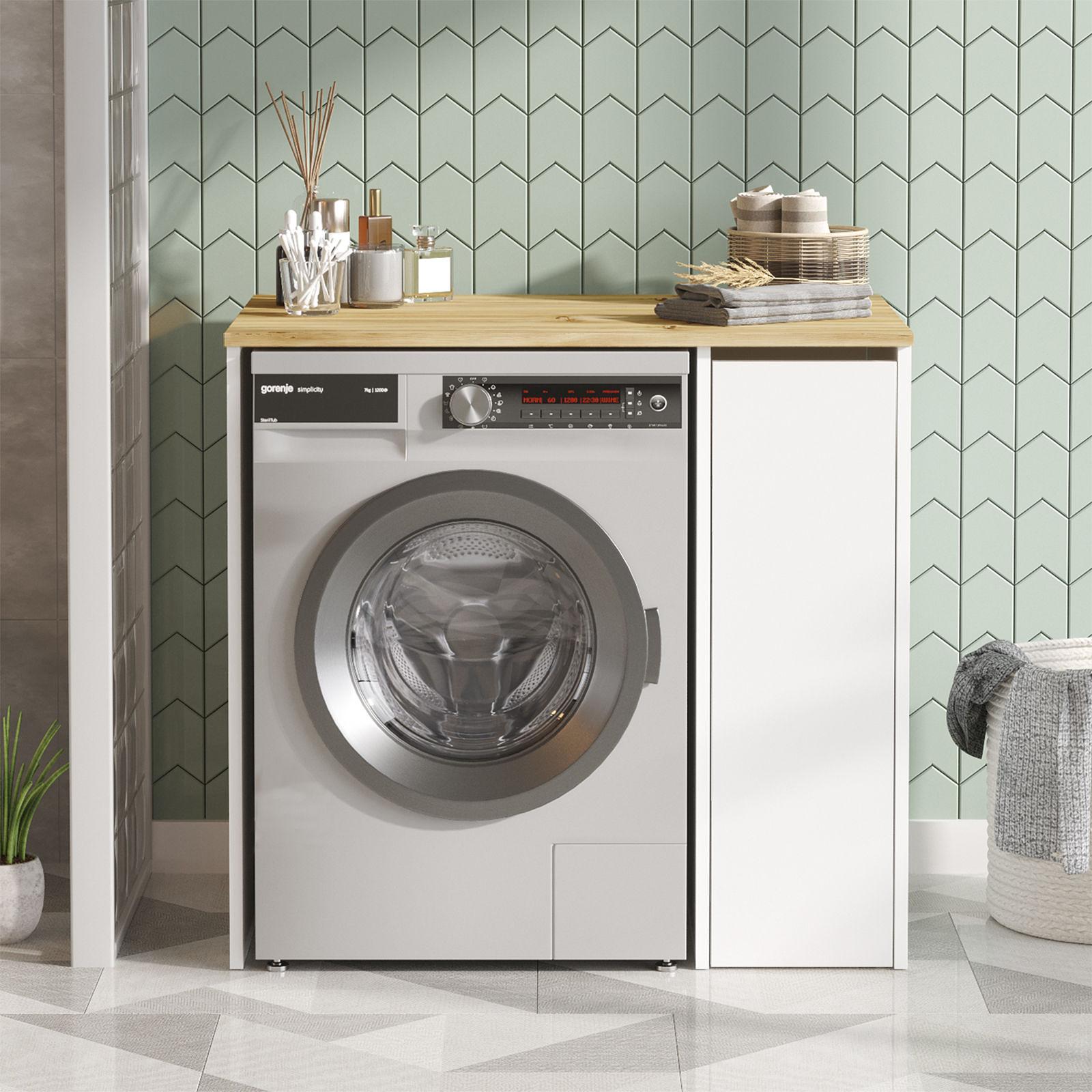 Washing machine cabinet with shelf Walnut brown 94.5cm x 88.3cm 1