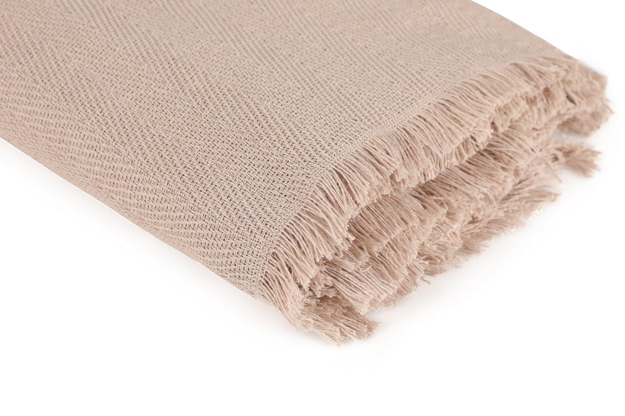 Plaid in cotone riciclato beige 4