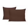 2x Pillowcase Ranforce Cotton Dark Brown 0