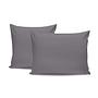 2x Pillowcase Ranforce Cotton Gray 0