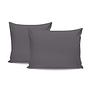 2x Pillowcase Ranforce Cotton Dark Grey 0