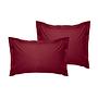 2x Pillowcase Ranforce Cotton Dark Red 0
