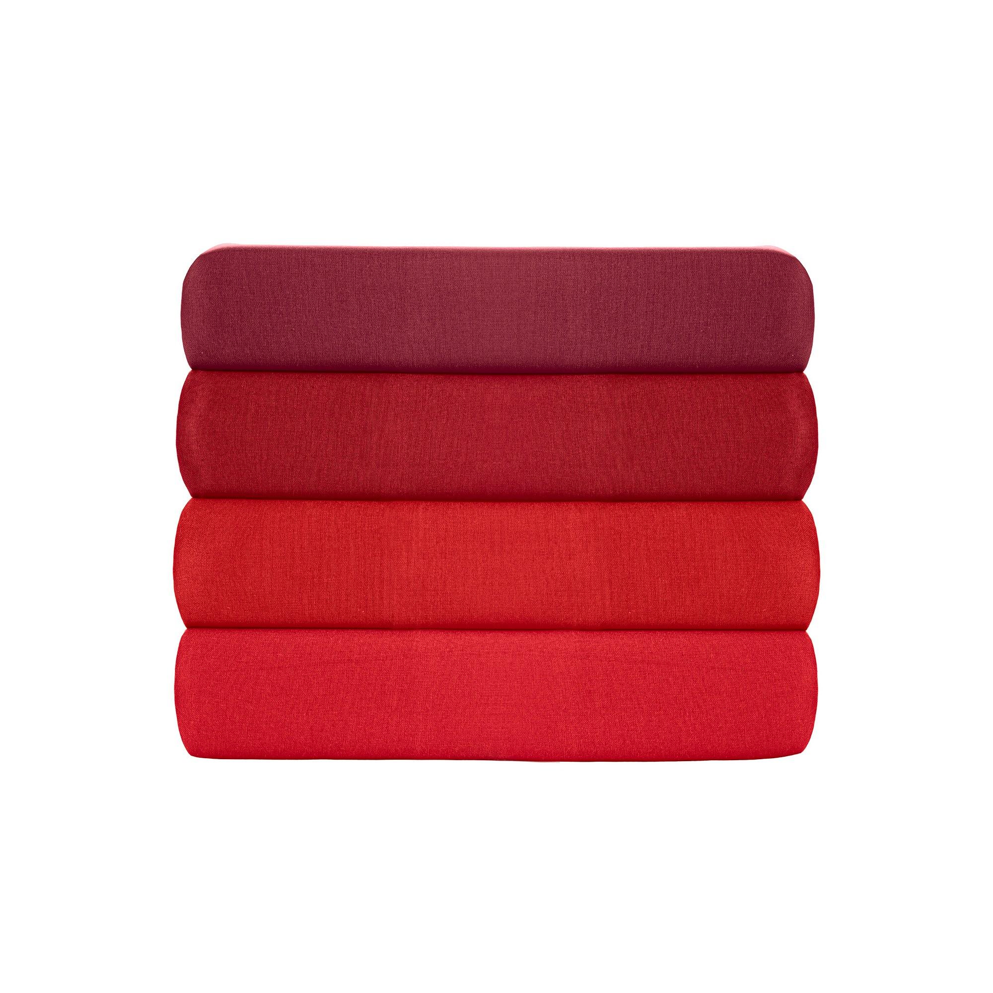 2x Pillowcase Ranforce Cotton Dark Red 2