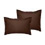 2x Pillowcase Ranforce Cotton Dark Brown 0