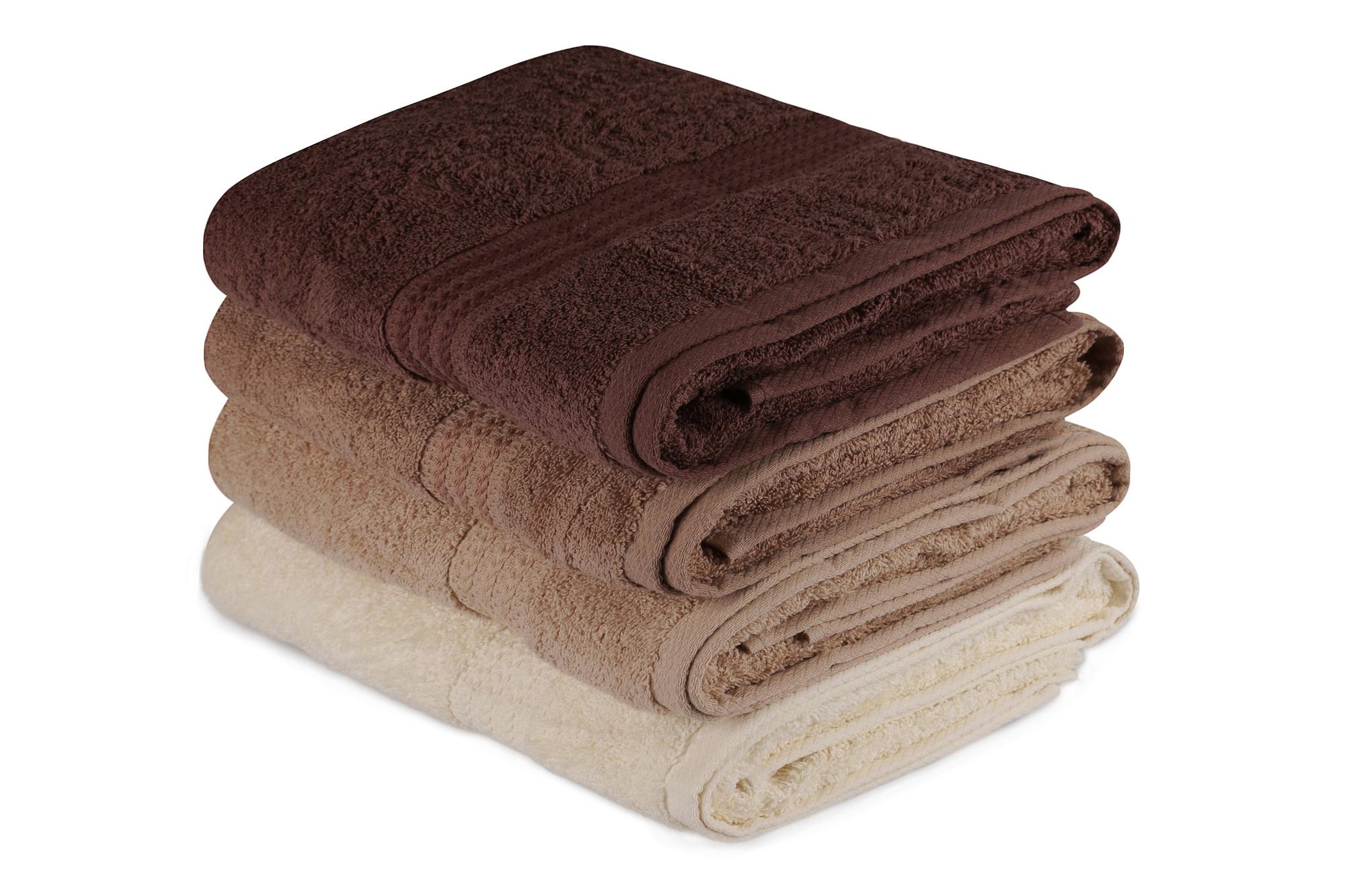 4x Rainbow Bath Towels Cotton Brown 0