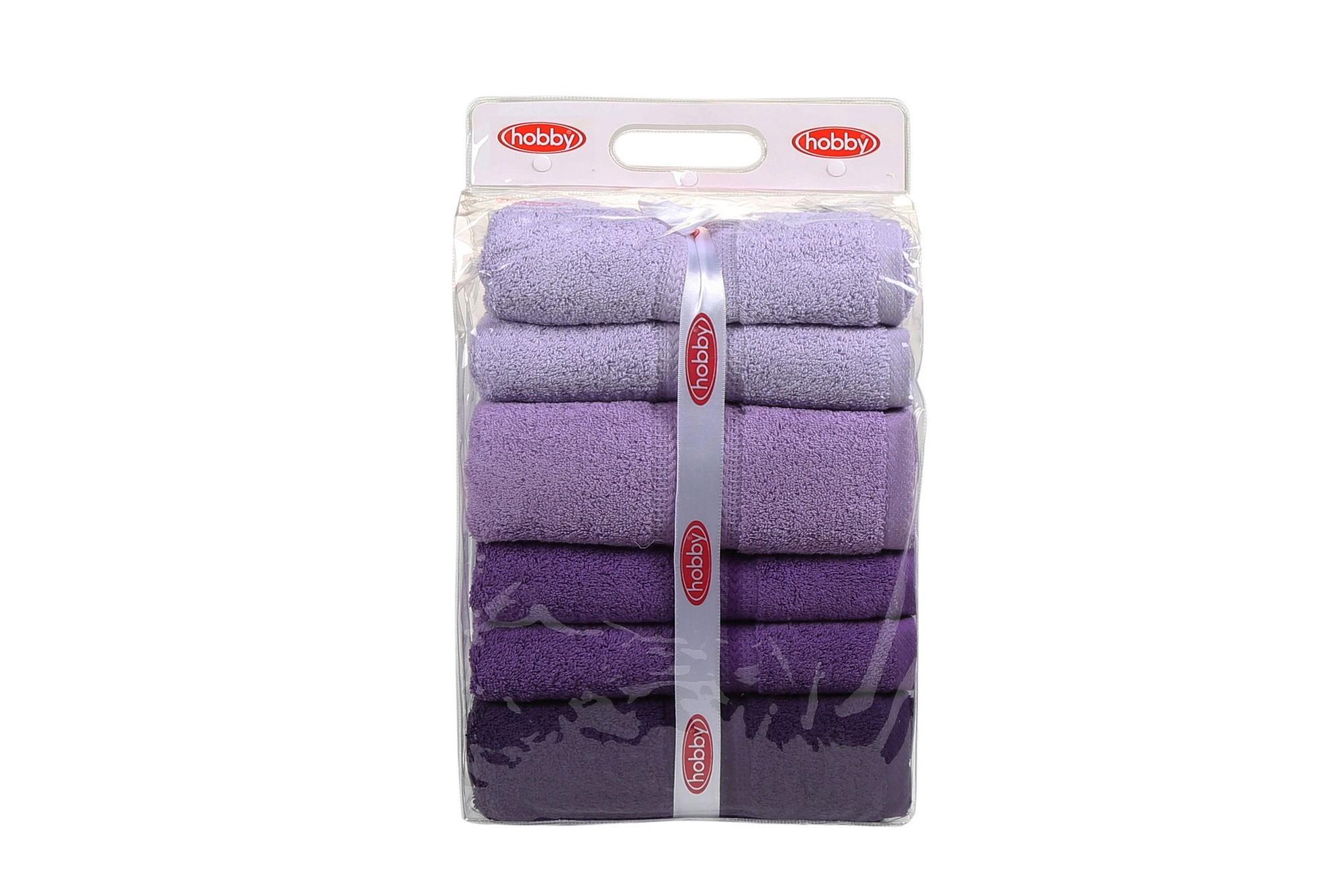 4x Rainbow Bath Towels Cotton Purple 4
