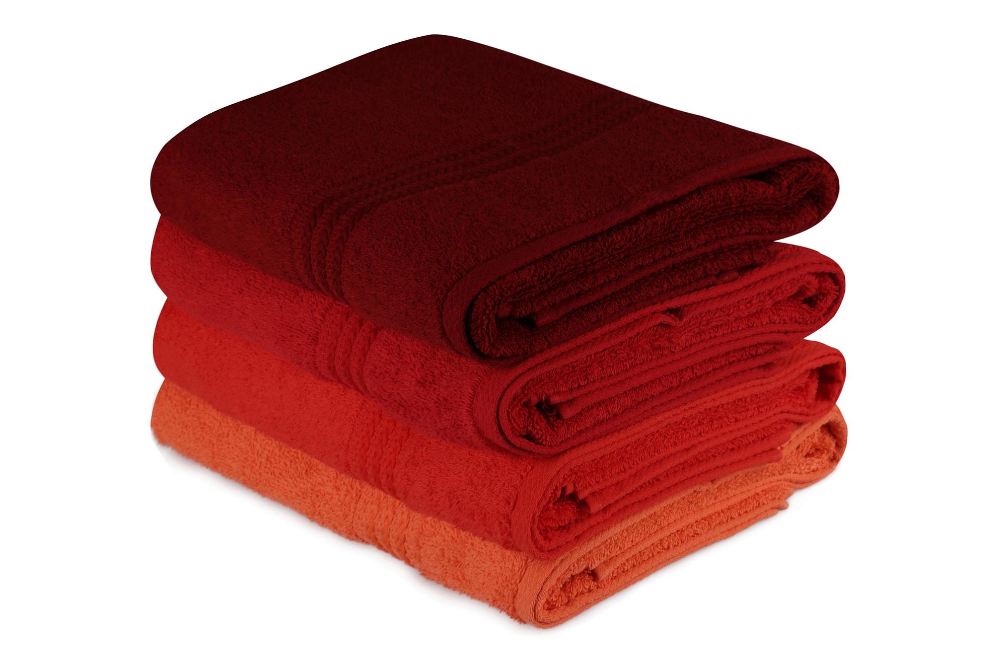 4x Rainbow Bath Towels Cotton Red 0
