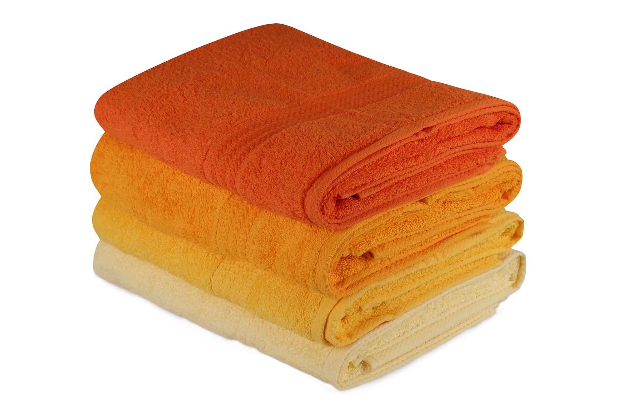 4x Rainbow Bath Towels Cotton Orange 0