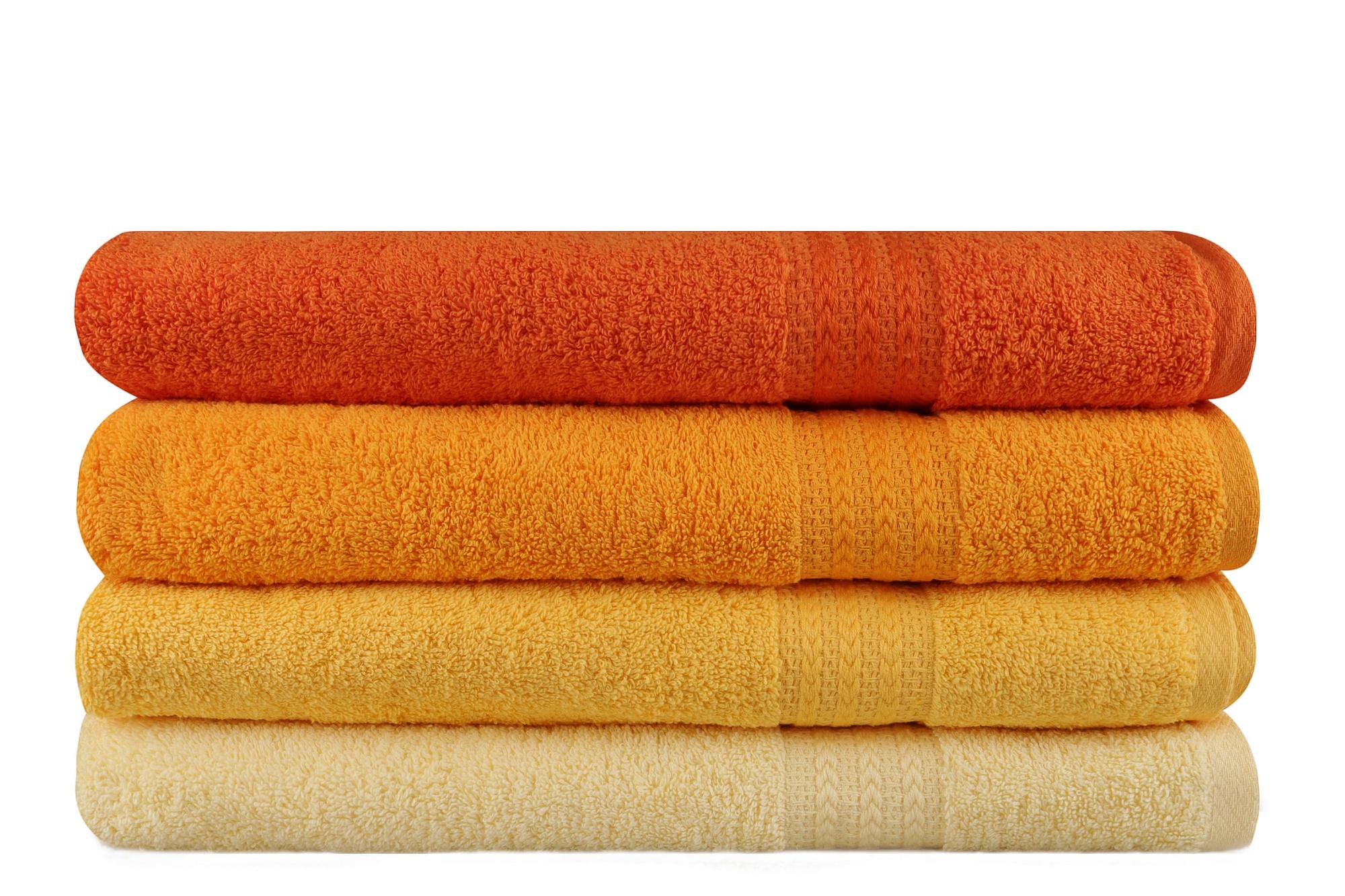 4x Rainbow Bath Towels Cotton Orange 1