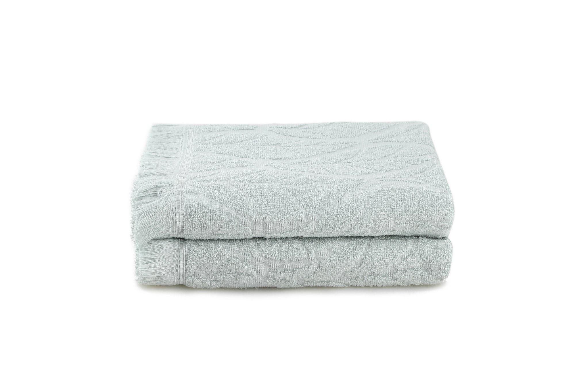 Leaf Bath Towels Cotton Mint 1