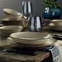 Plate set 18-piece Porcelain Cinnamon brown 1