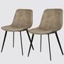 2x Esszimmerstuhl Mikrofaser Beige  0