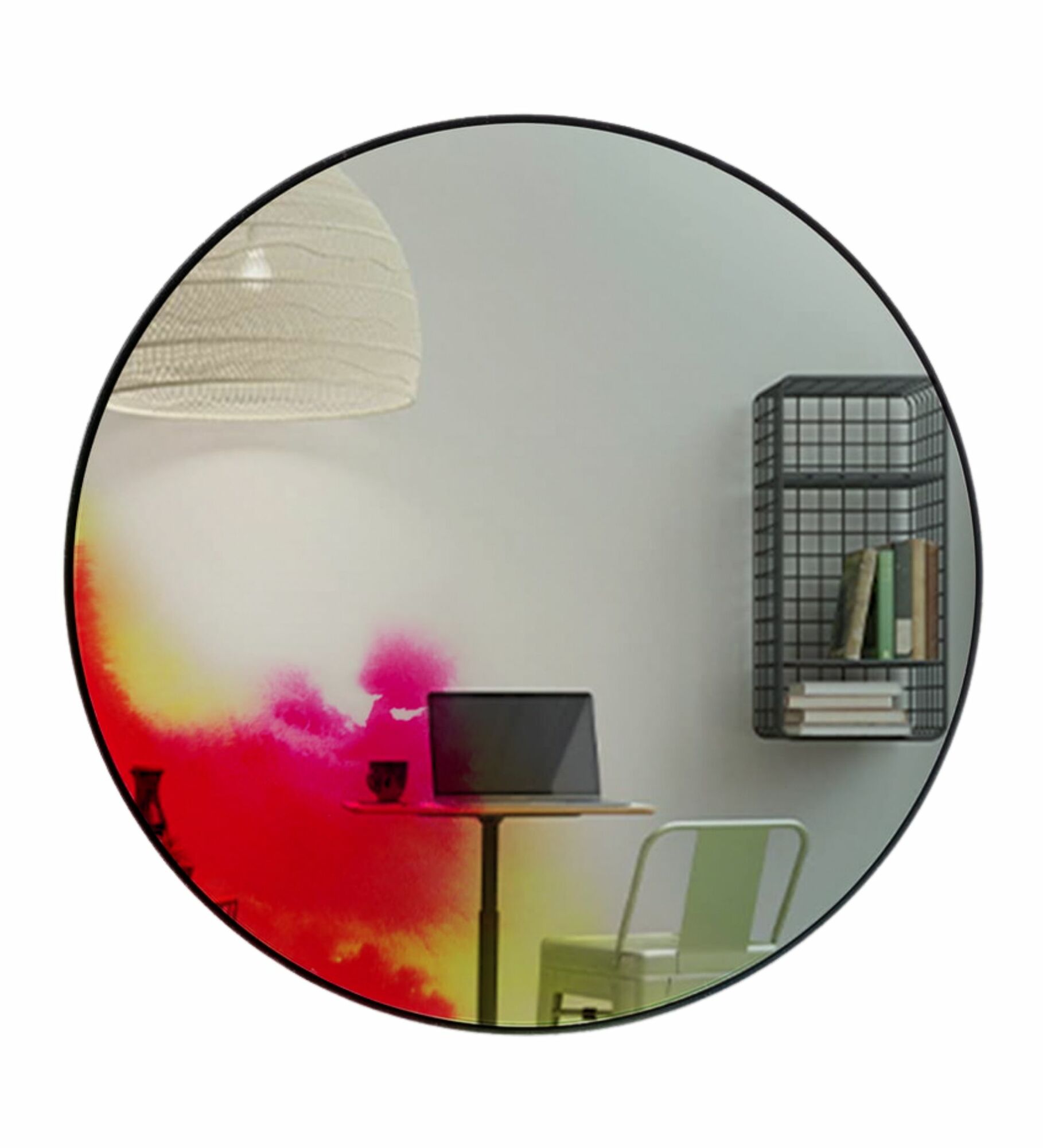 Francis Wandspiegel Aluminium Small Rosa Gelb 0