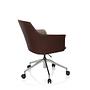 AREZZO Office chair Swivel with castors Faux leather Beige/Brown 6