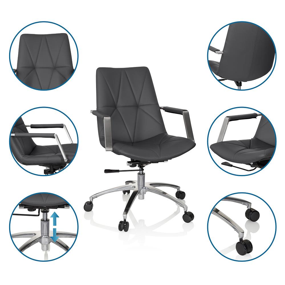 SARANTO II Office chair Swivel Faux leather Anthracite 2