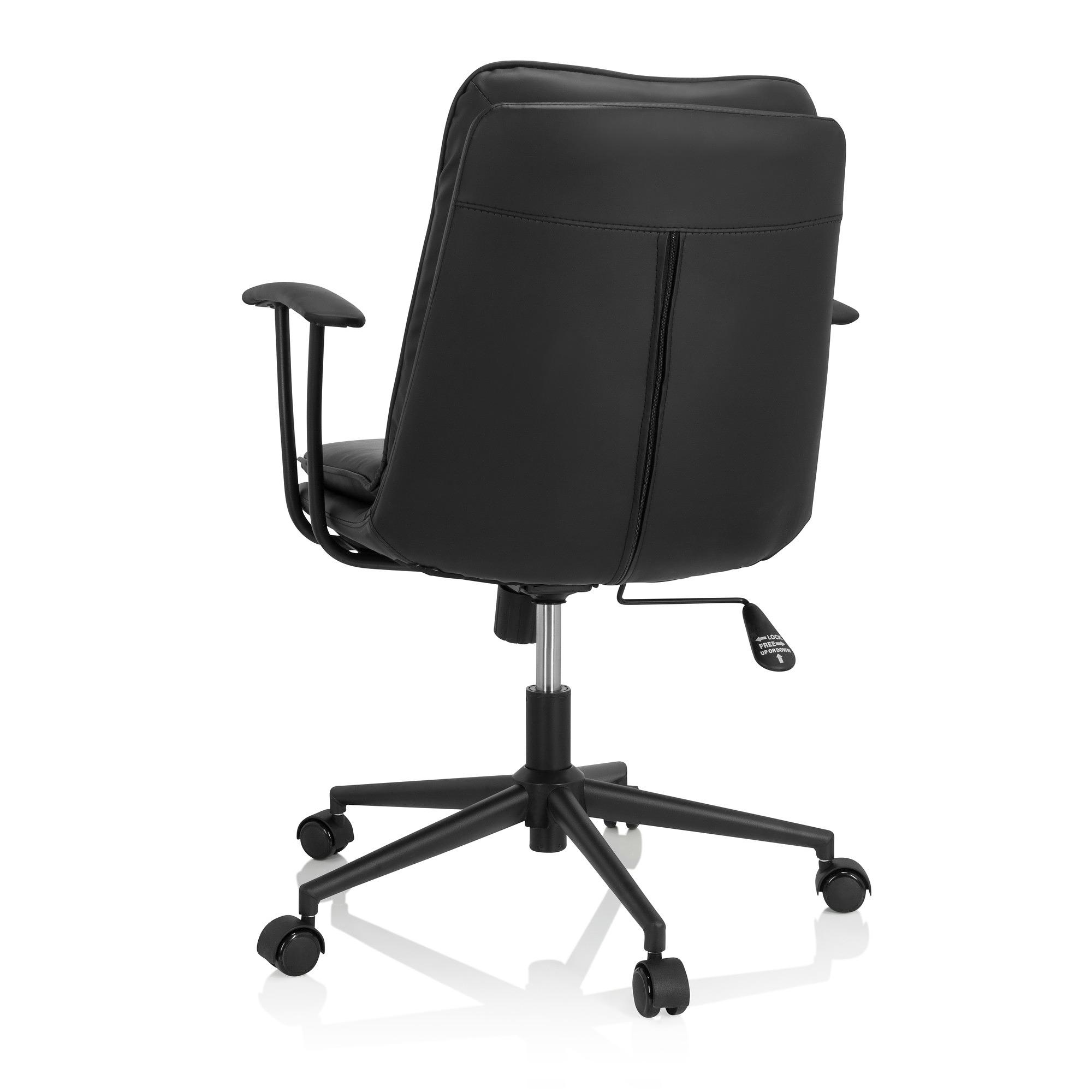 SMALLO Office Chair Swivel Faux Leather Black 9