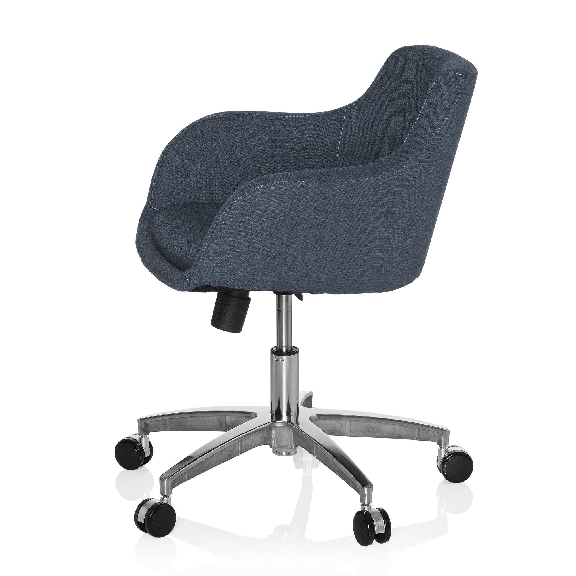 SOLAO Sedia da ufficio Girevole con rotelle Tessuto Grigio 8
