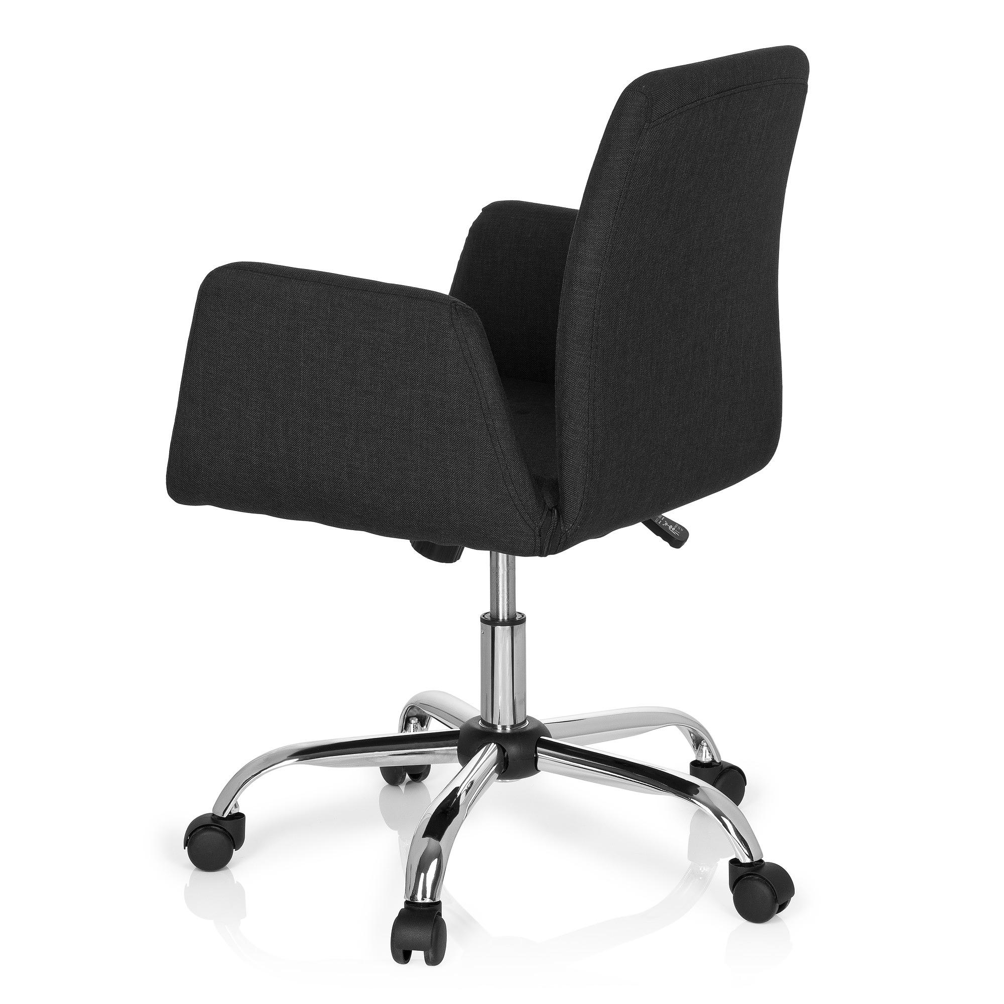 FLOW Office Chair Swivel with Casters Fabric Black 7