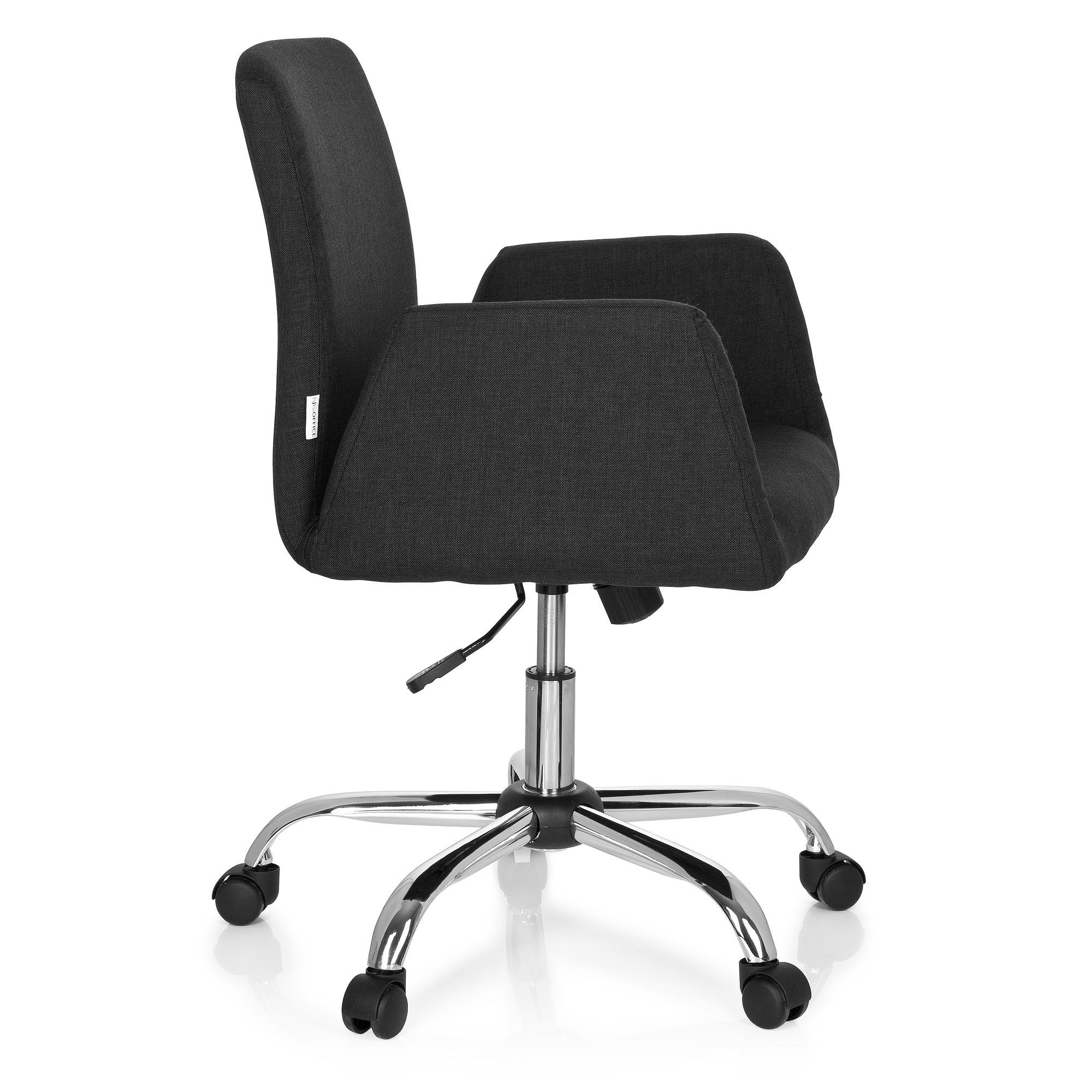 FLOW Office Chair Swivel with Casters Fabric Black 2