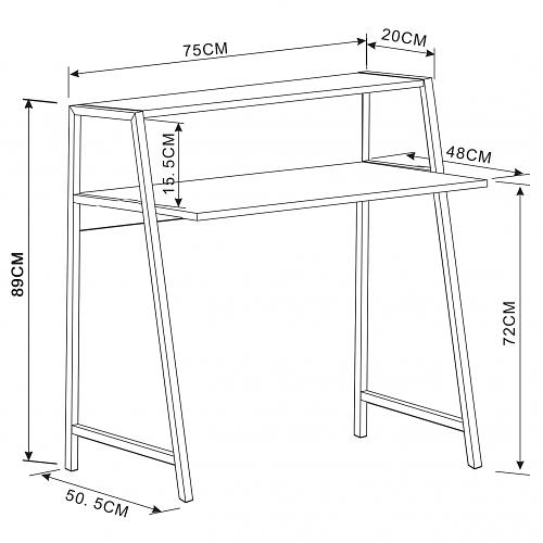 DUMONT Desk Wood Natural/Silver 4