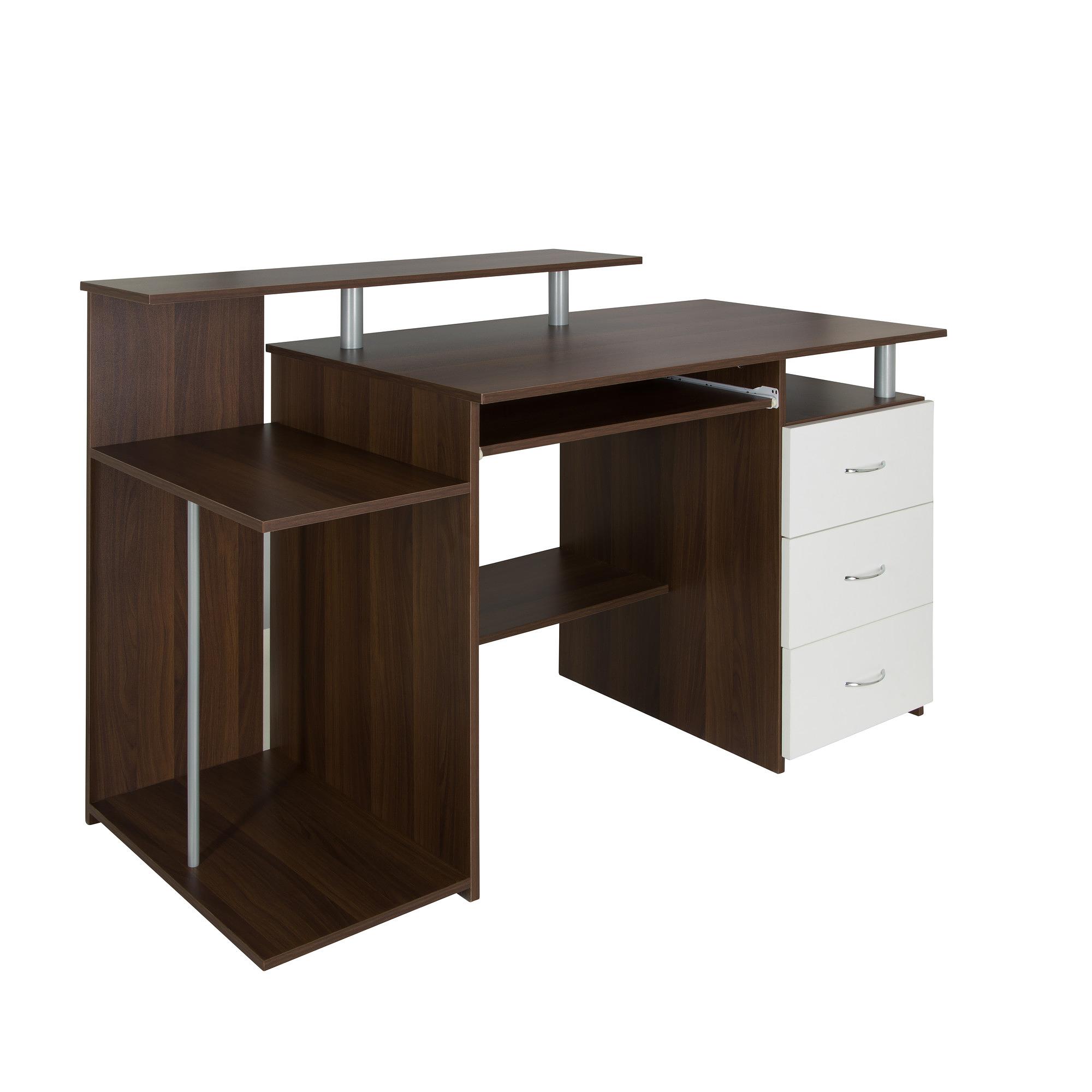 WORKSPACE H IV Desk with drawers Wood Walnut/White 7
