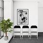 TUDELA W Folding chair Faux leather Black 2