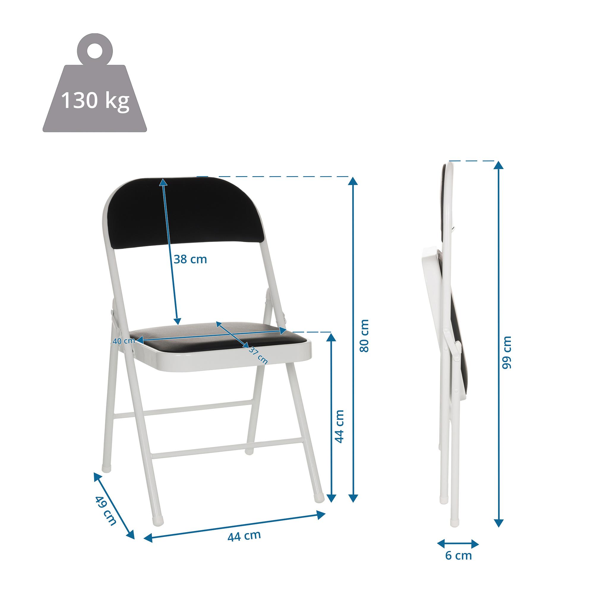 TUDELA W Folding chair Faux leather Black 4