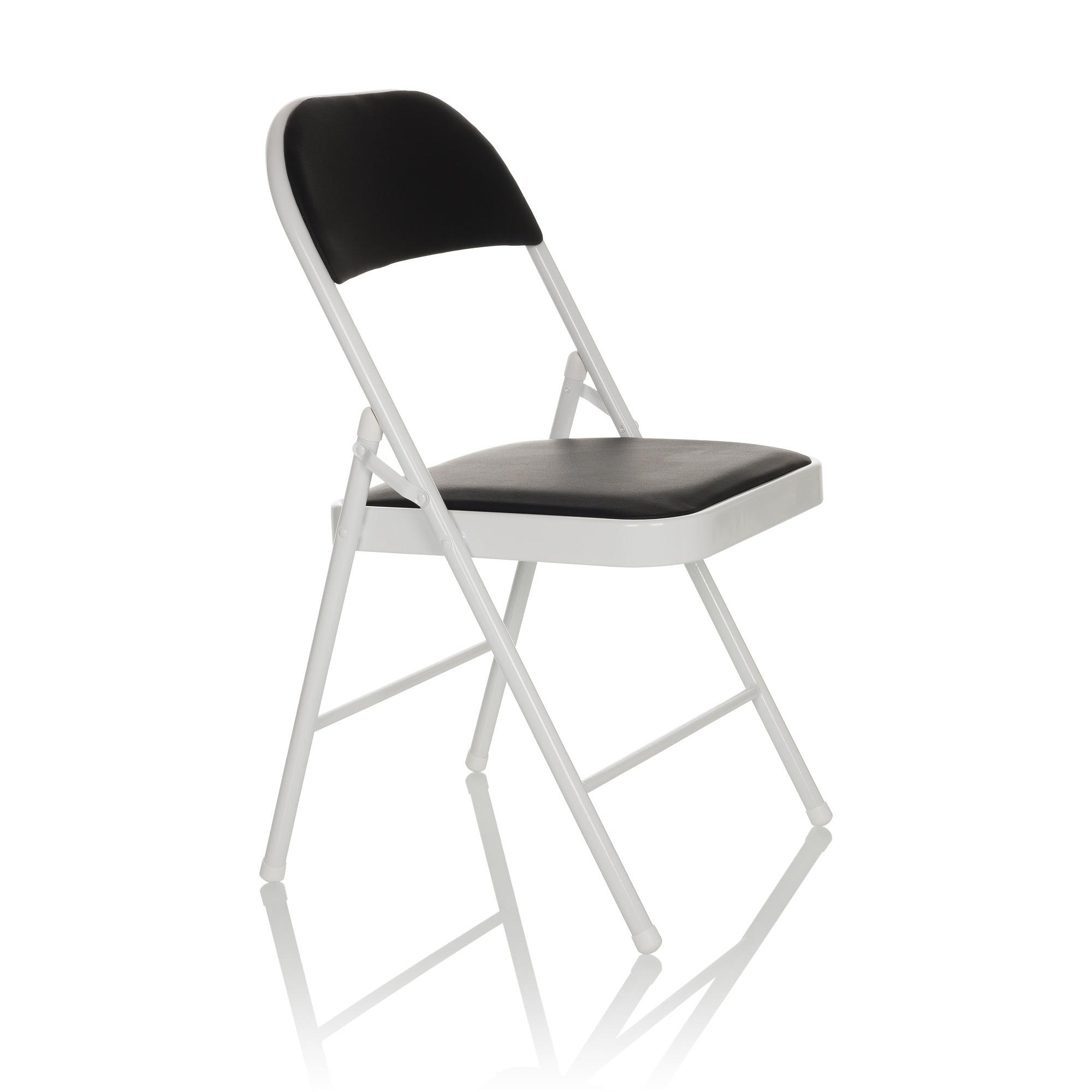 TUDELA W Folding chair Faux leather Black 6
