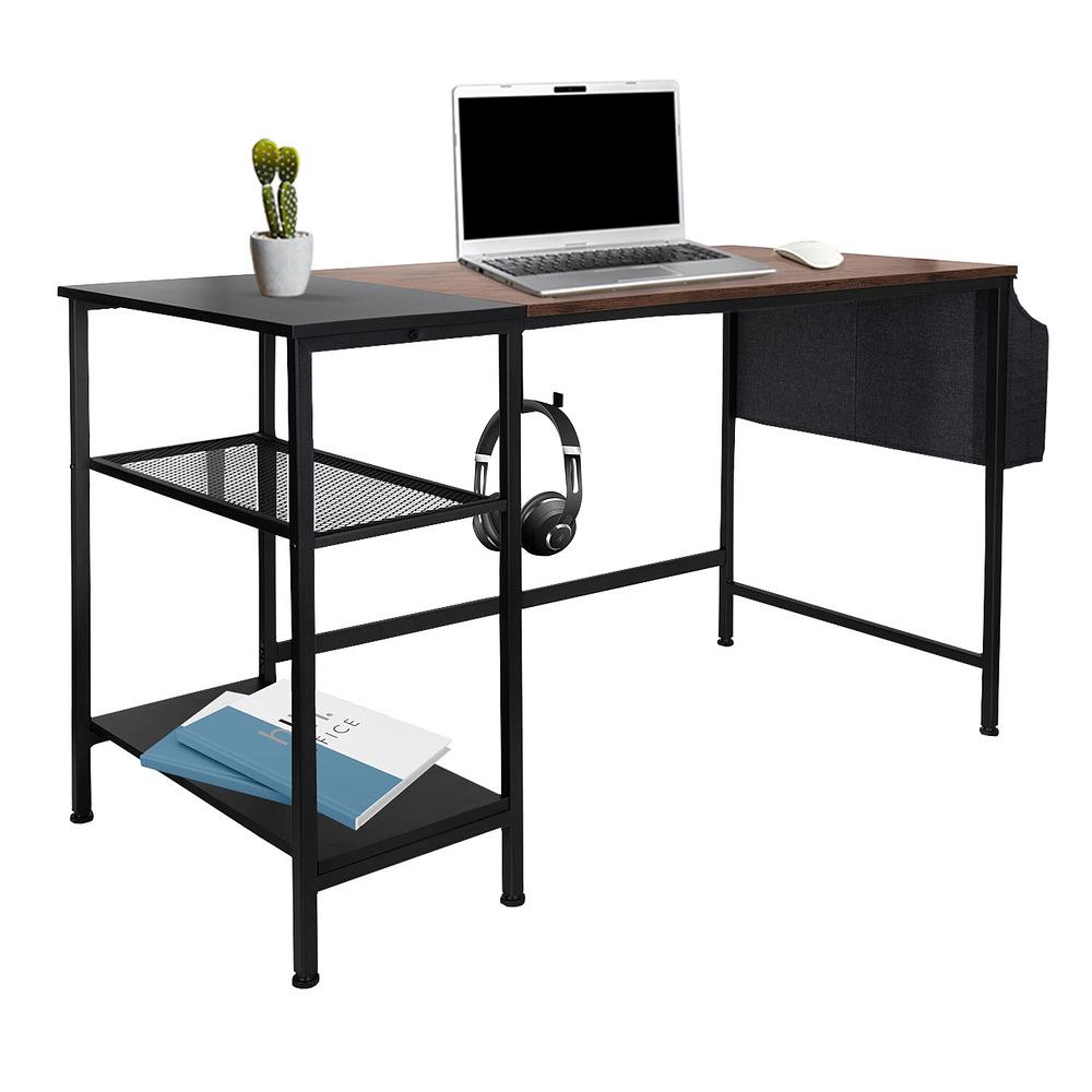 WORKSPACE H I  Desk + Shelf Wood Black 1