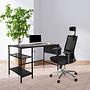 WORKSPACE H I Scrivania + Scaffale Legno Nero 7