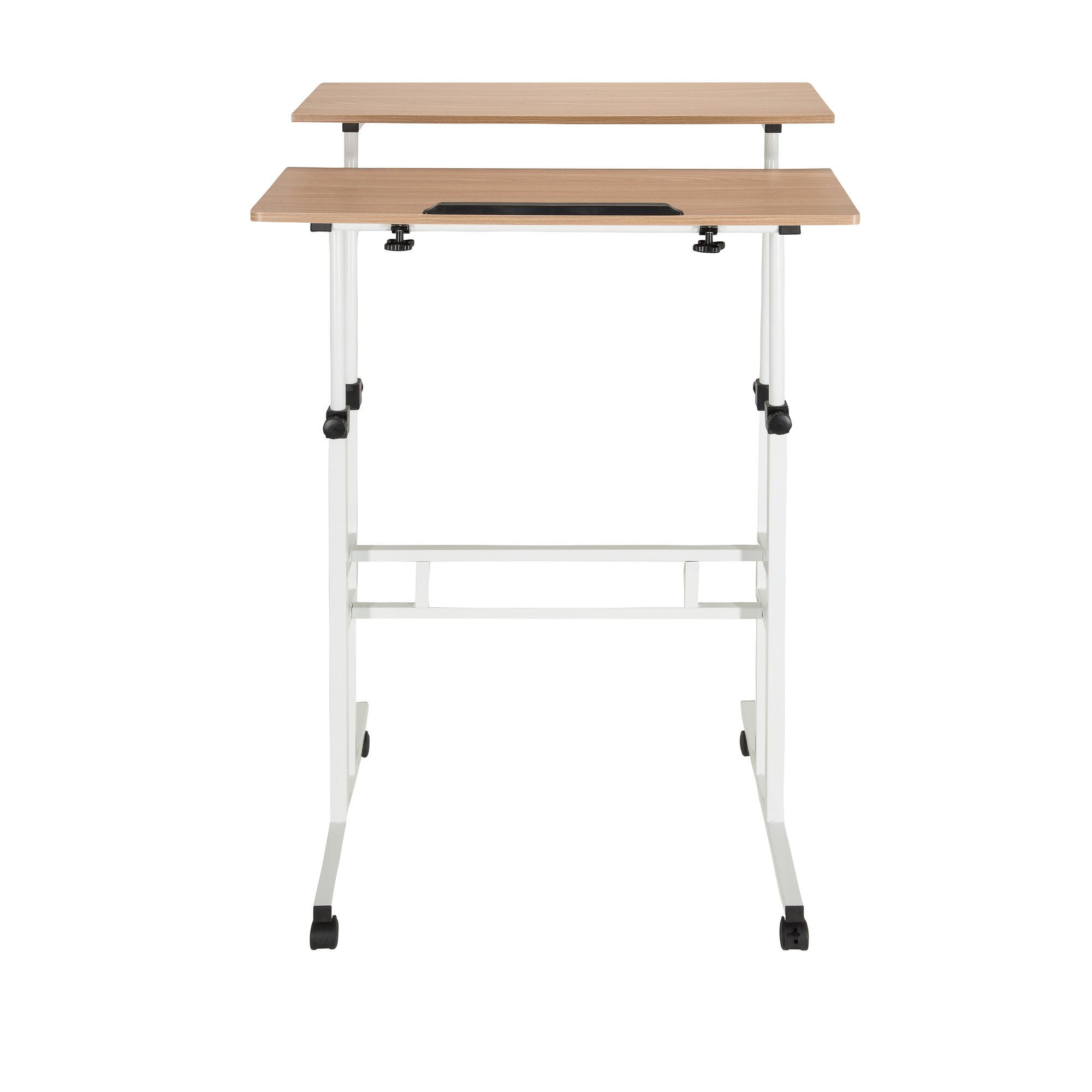WORKSTATION I Desk with casters Wood White 0