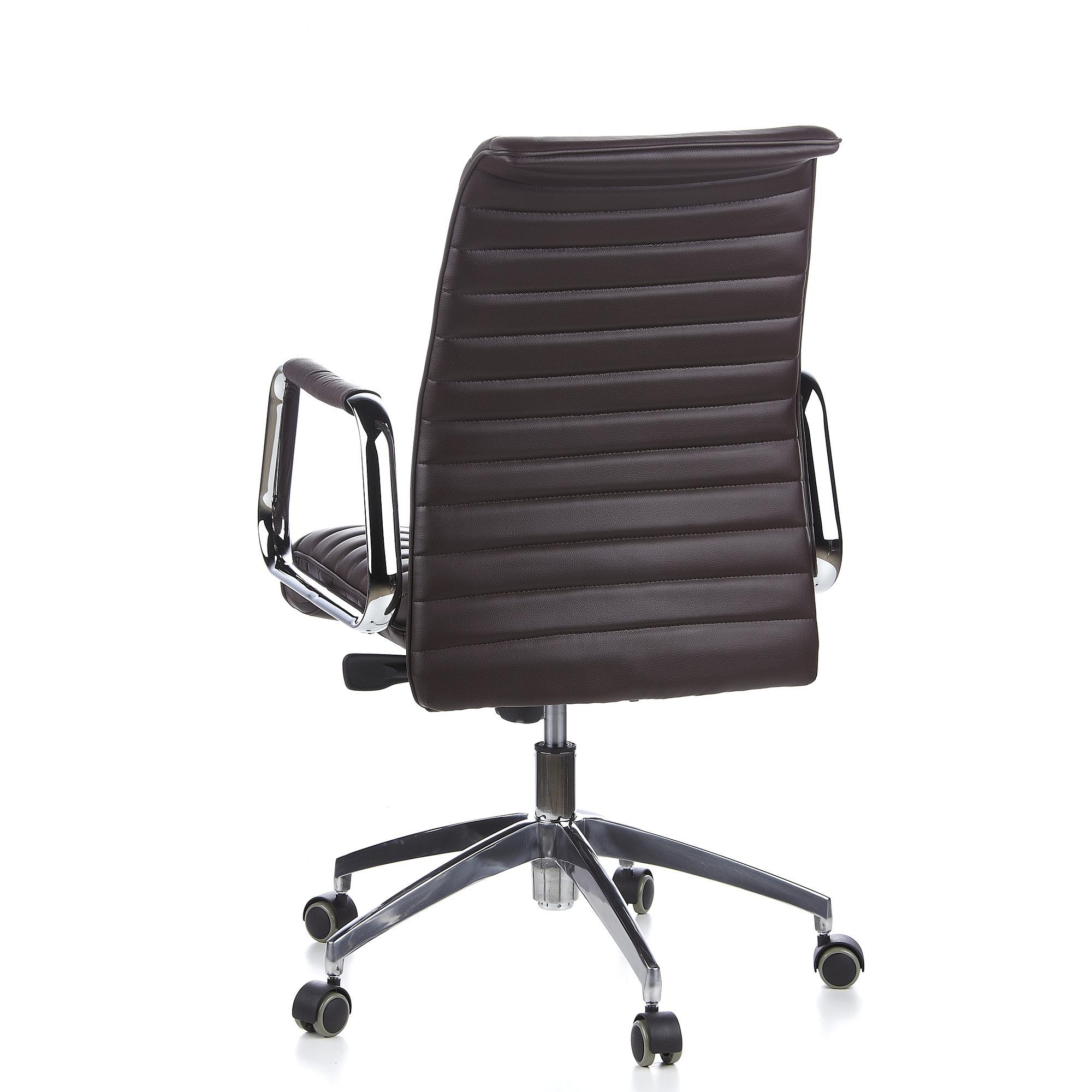ASPERA 10 Swivel office chair with castors Leather Brown 9
