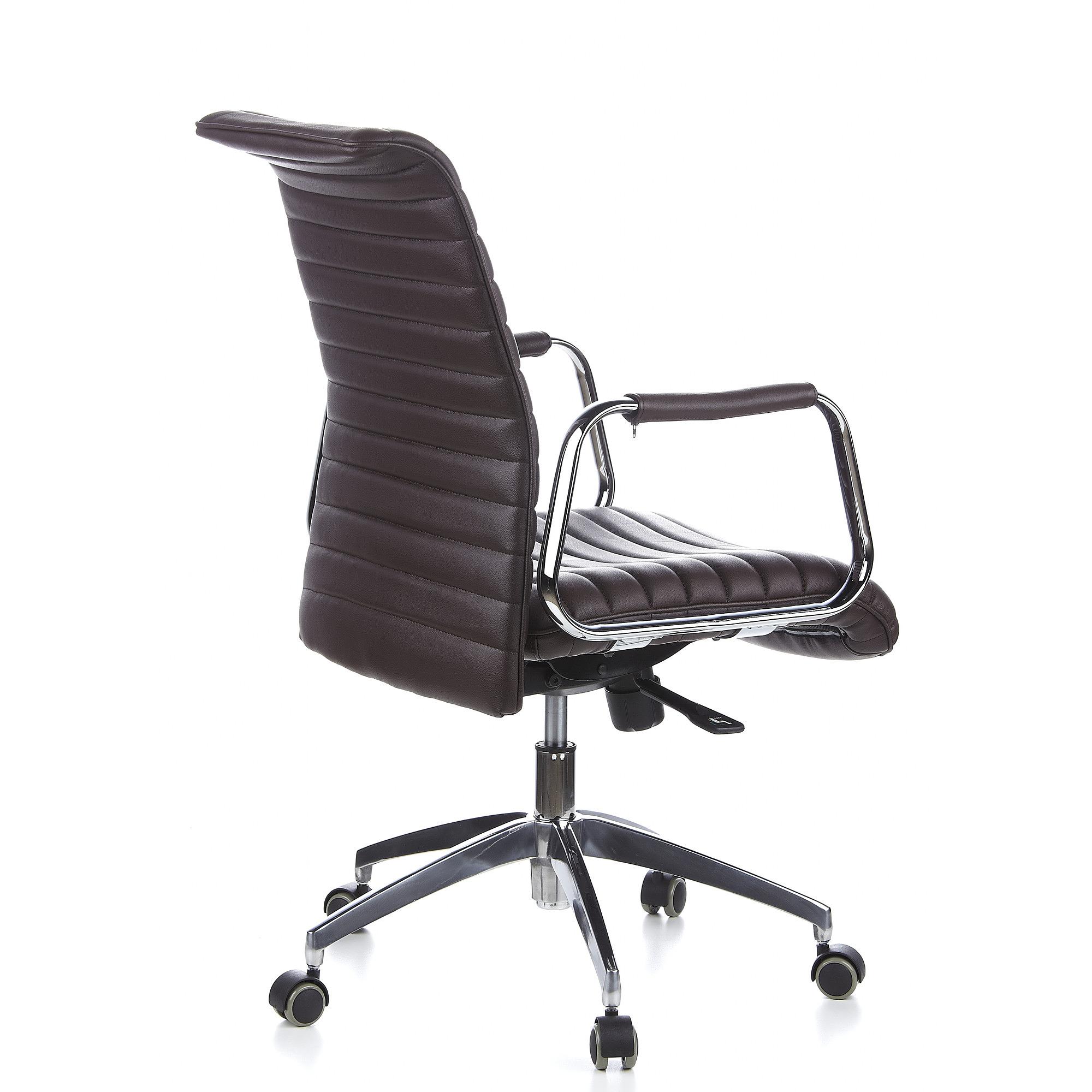 ASPERA 10 Swivel office chair with castors Leather Brown 7