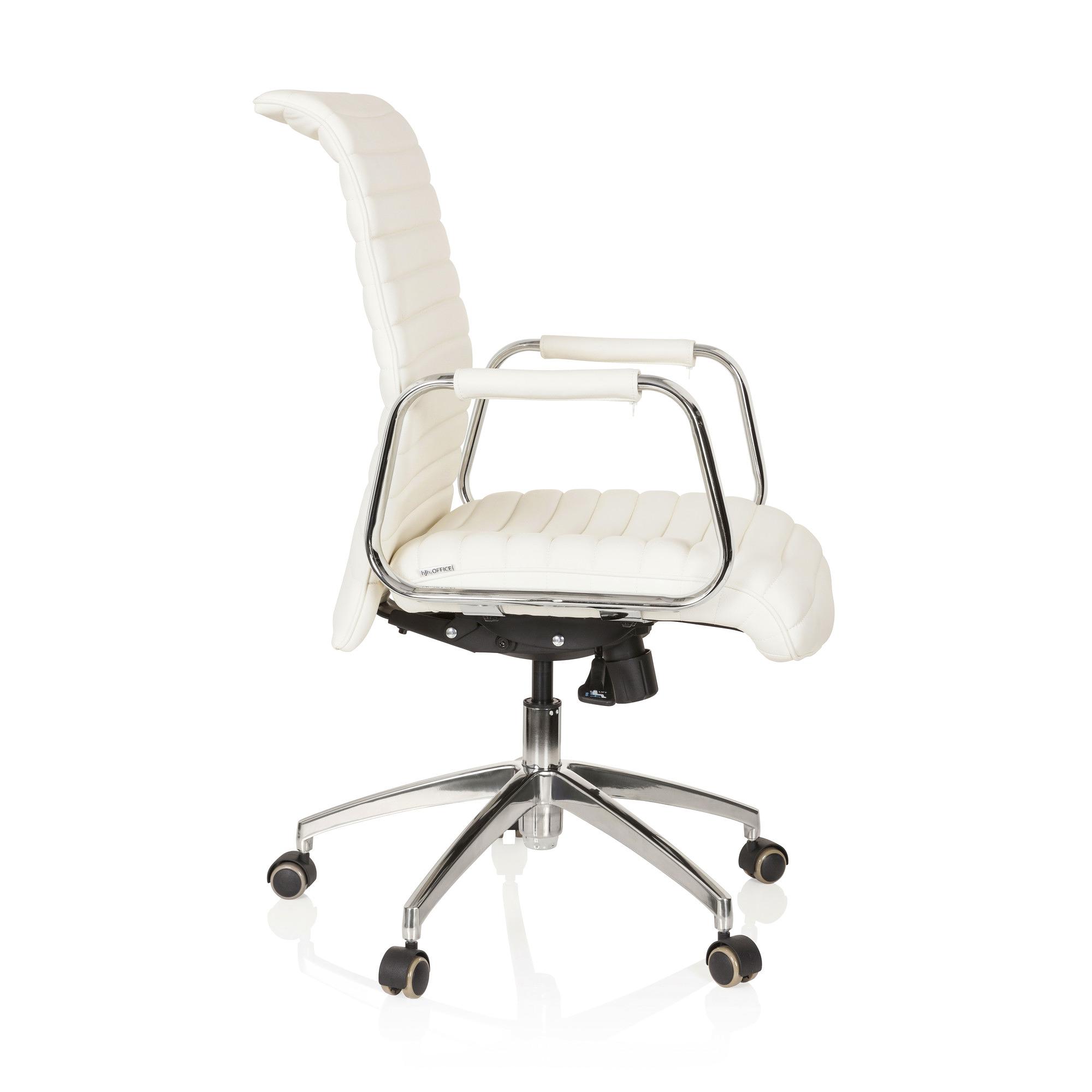 ASPERA 10 Office chair Swivel with castors Leather White 6