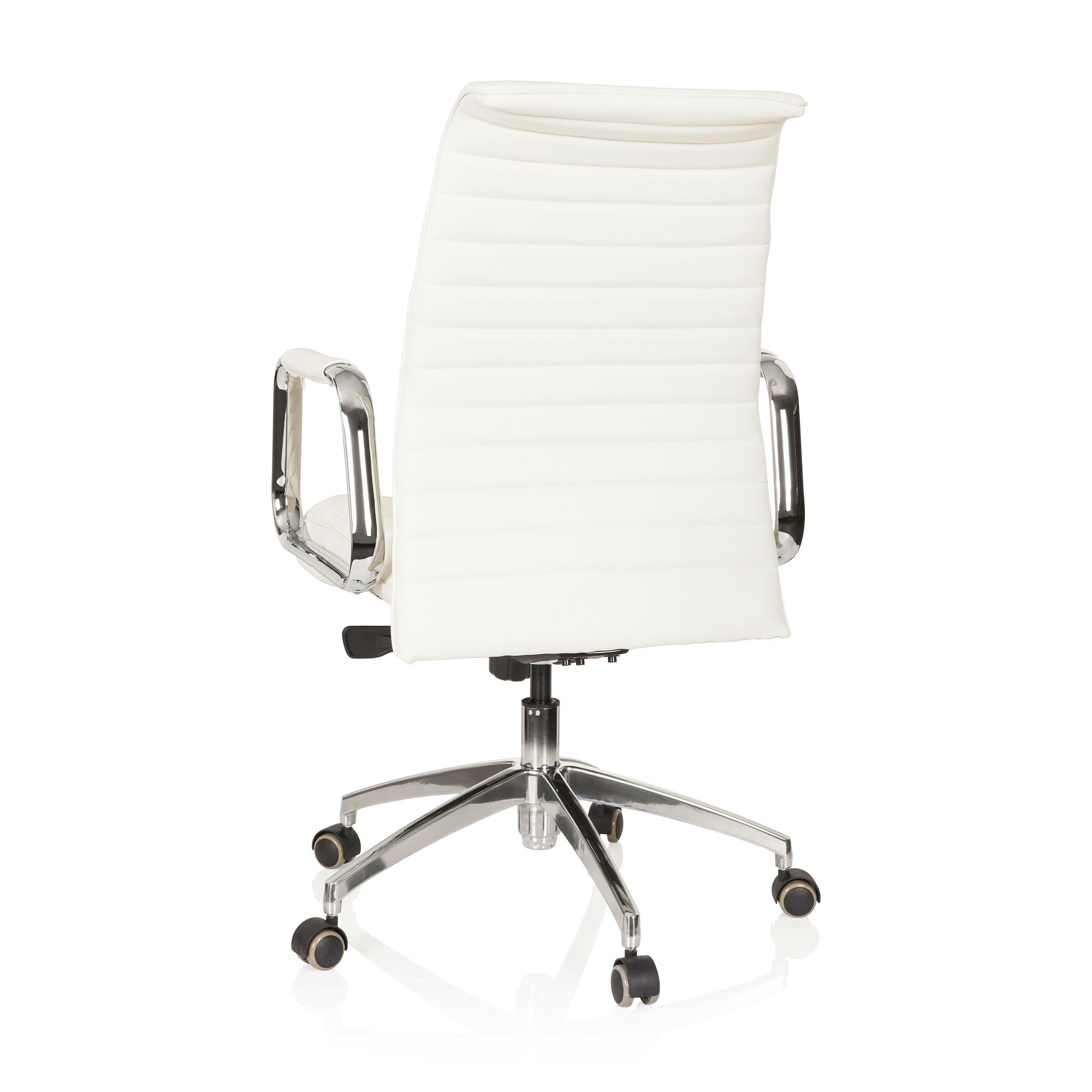 ASPERA 10 Office chair Swivel with castors Leather White 9