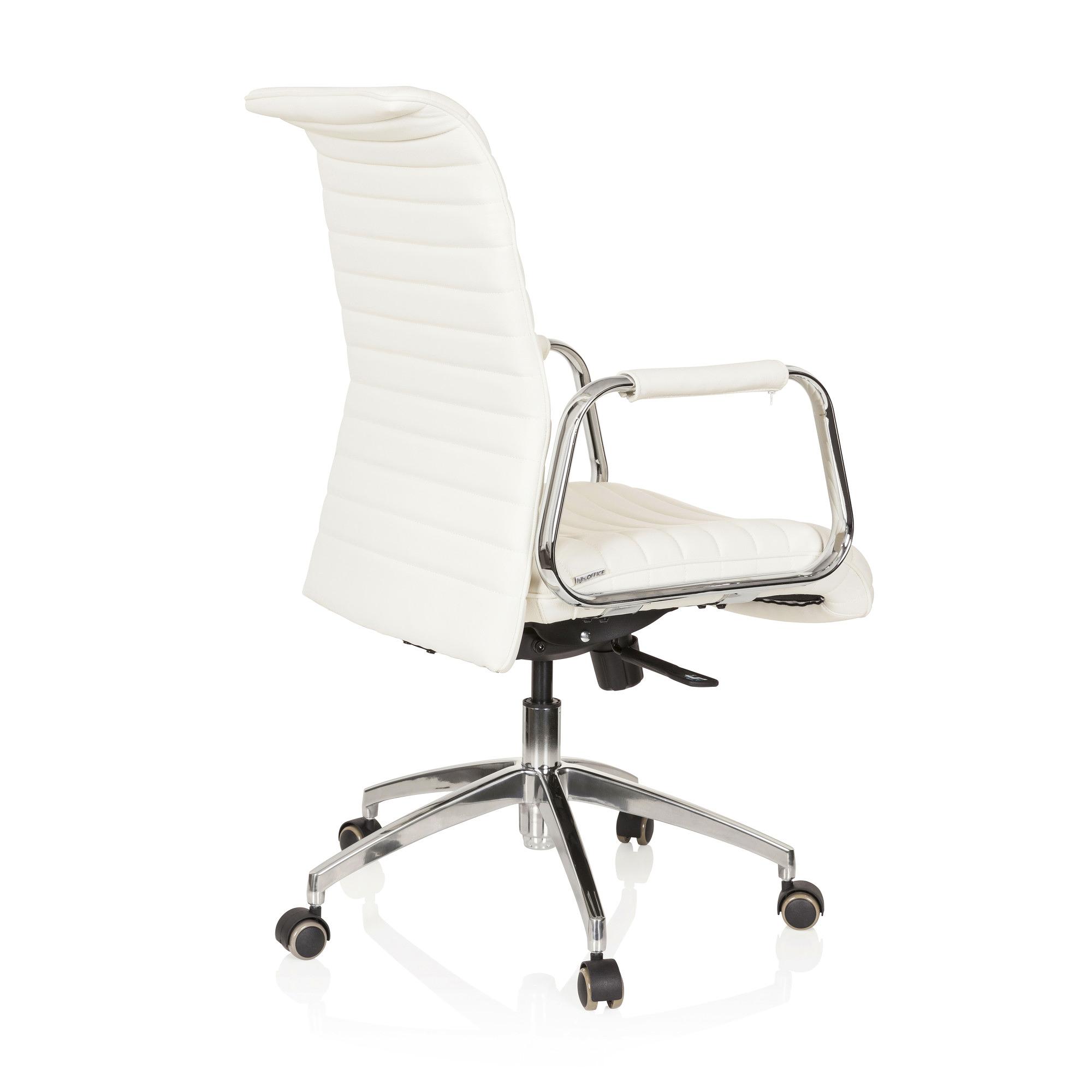 ASPERA 10 Office chair Swivel with castors Leather White 7