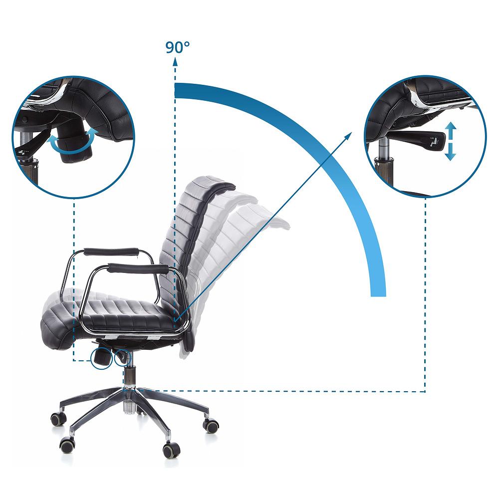 ASPERA 10 Swivel Office Chair with Casters Leather Black 1