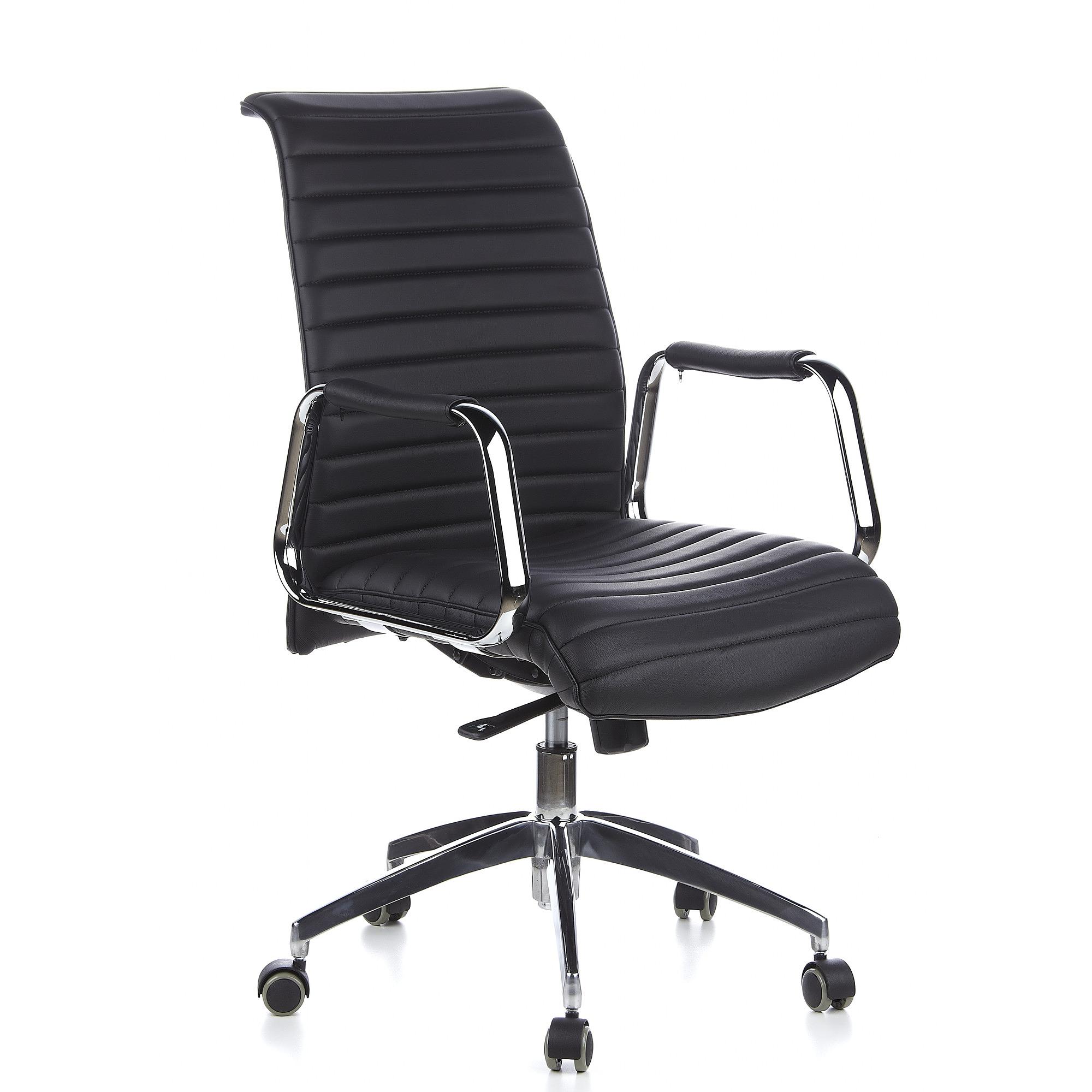 ASPERA 10 Swivel Office Chair with Casters Leather Black 5