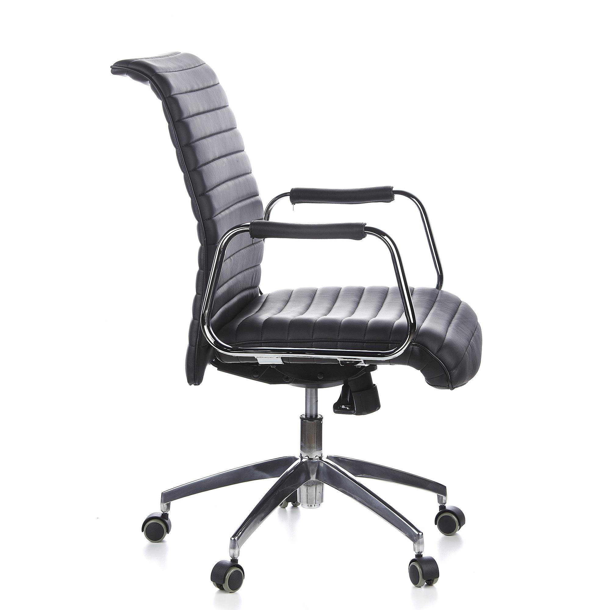 ASPERA 10 Swivel Office Chair with Casters Leather Black 6