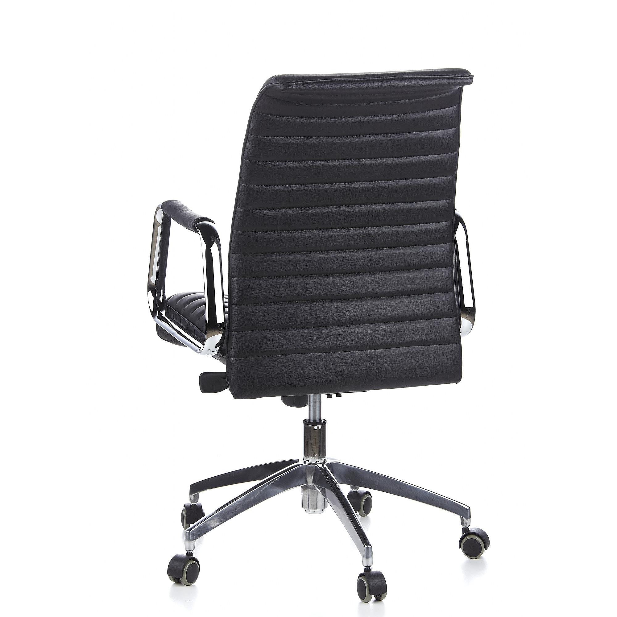 ASPERA 10 Swivel Office Chair with Casters Leather Black 9