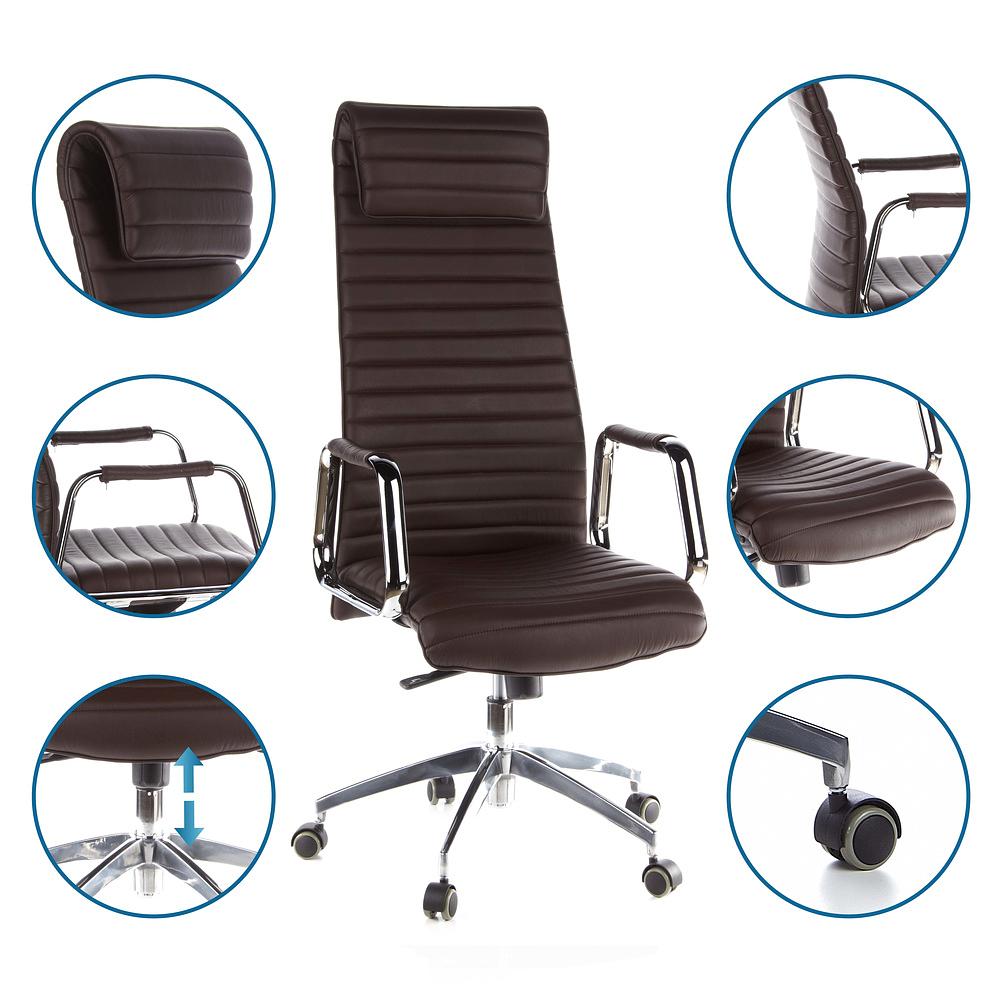 ASPERA 20 Office chair with castors Nappa leather Brown 2